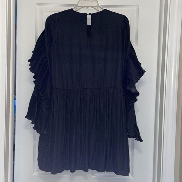 Anthropologie dRA Los Angeles Black Pleated Ruffle Mini Dress - Picture 8 of 9